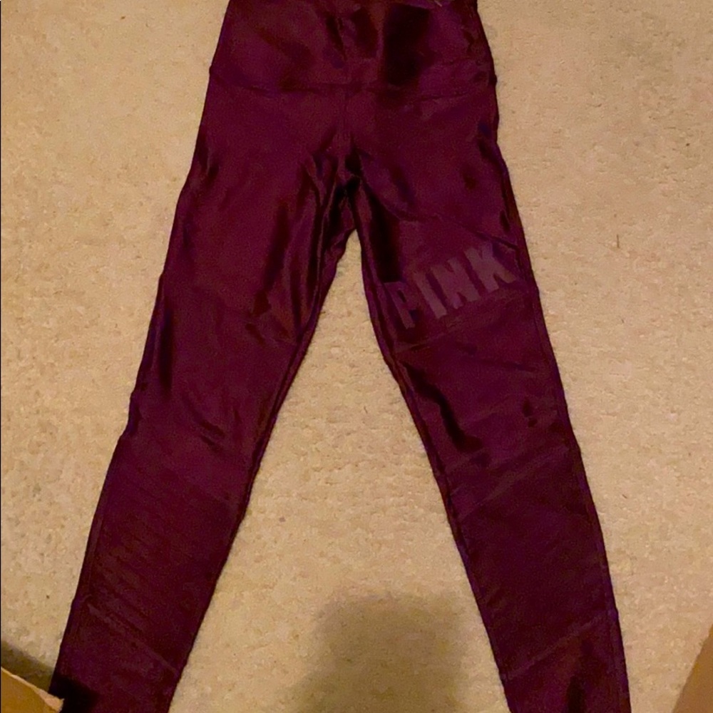 Purple shiny pink leggings